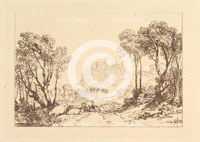 The Castle above the Meadows (Liber Studiorum, part II, plate 8), 1808. Creator: JMW Turner.