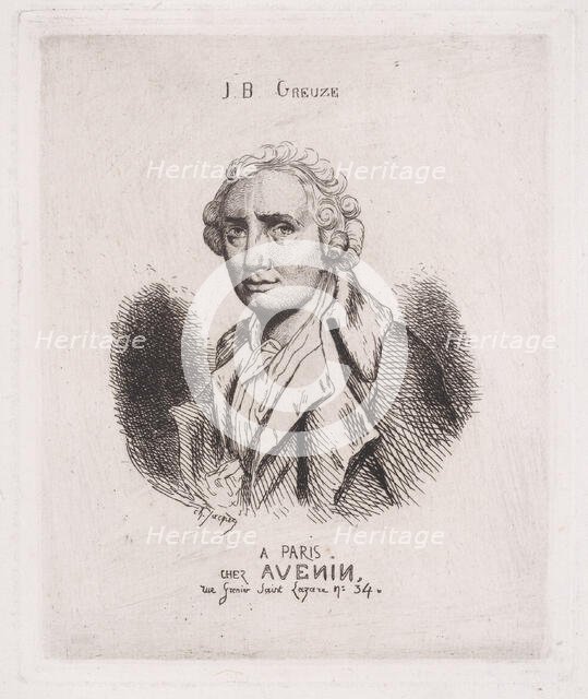 Portrait of J.B. Greuze, 19th century. Creator: Charles Emile Jacque.