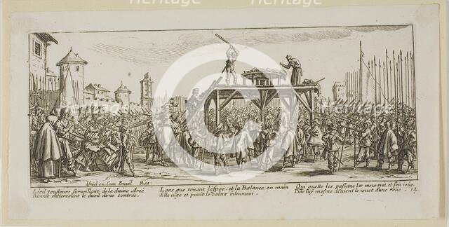 The Wheel, plate fourteen from The Large Miseries of War, n.d. Creator: Gerard van Schagen.