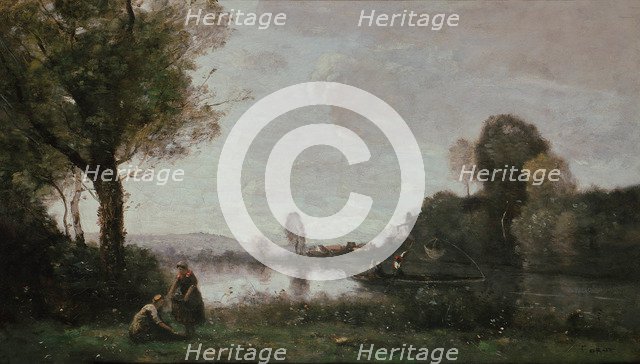 Seine Landscape near Chatou, 1885. Artist: Corot, Jean-Baptiste Camille (1796-1875)