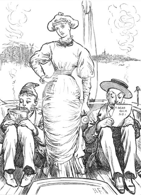 Sketches at the Ryde Regatta: A Dead Calm, 1881. Creator: Joseph Swain.