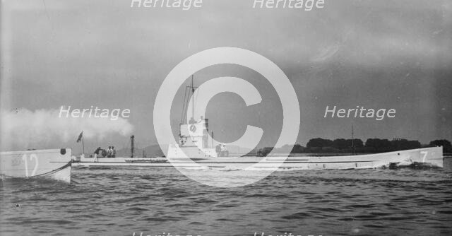 Submarine "U-7" at full speed, between c1914 and c1915. Creator: Bain News Service.
