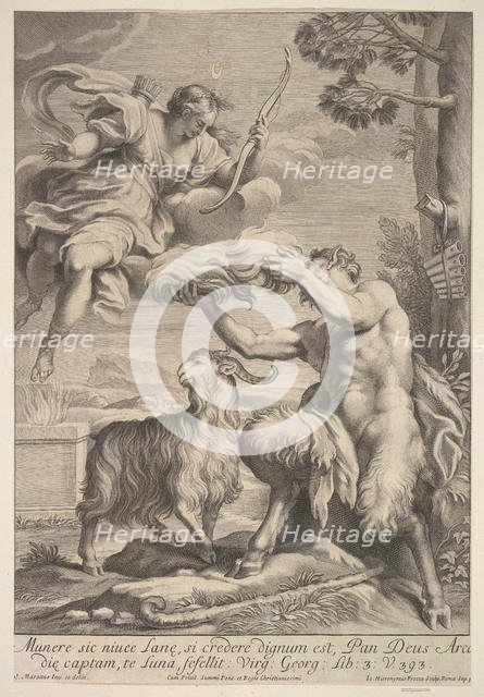 Pan foiled by Diana, 1675-1741. Creator: Giovanni Girolamo Frezza.