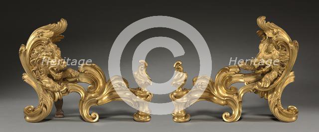 Pair of Andirons (Chenets), 1752. Creator: Jacques Caffieri (French, 1678-1755).