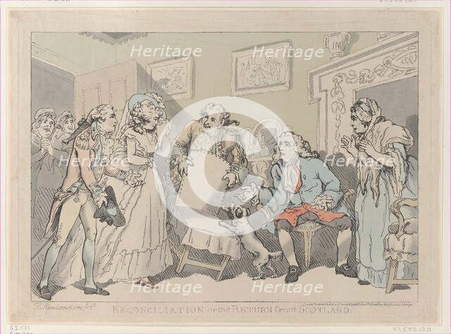 Reconciliation, or the Return from Scotland, December 17, 1785., December 17, 1785. Creator: Thomas Rowlandson.