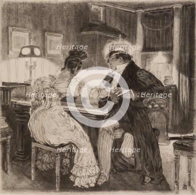 Illustration to the comedy Woe from Wit by Alexander Griboyedov, 1913.