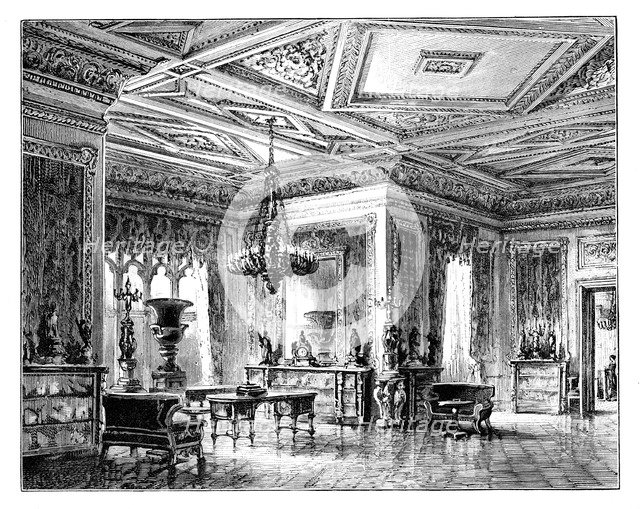 The Green Drawing Room, Windsor Castle, c1888. Artist: Unknown