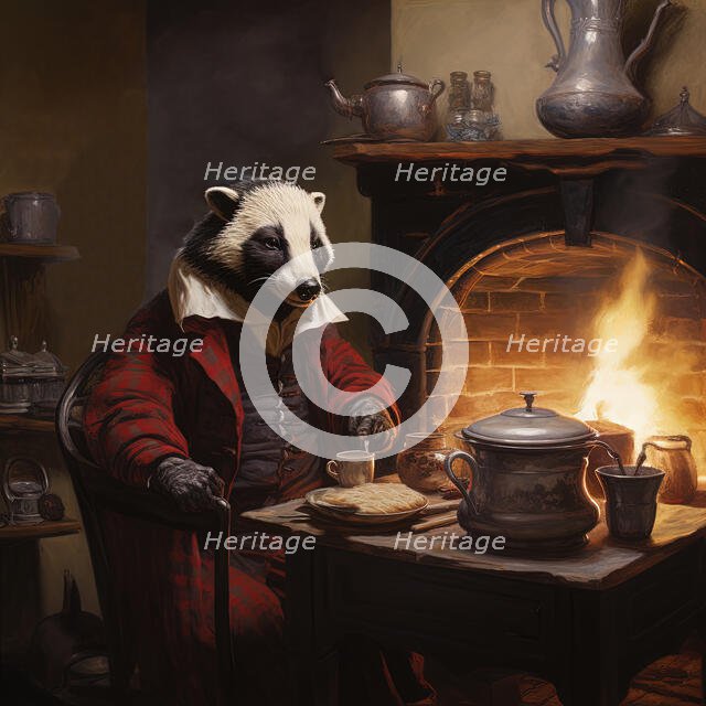 AI IMAGE - Badger, from "The Wind in the Willows", 2023. Creator: Heritage Images.