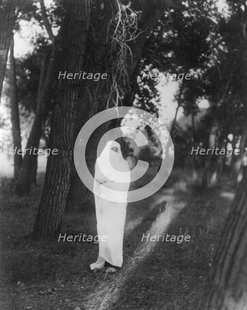 Waiting in the forest-Cheyenne, c1910. Creator: Edward Sheriff Curtis.