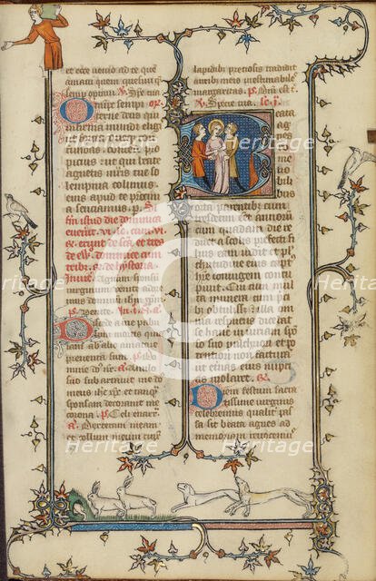 Initial B: The Arrest of Saint Agnes; Breviary, about 1320-1325. Creator: Unknown.