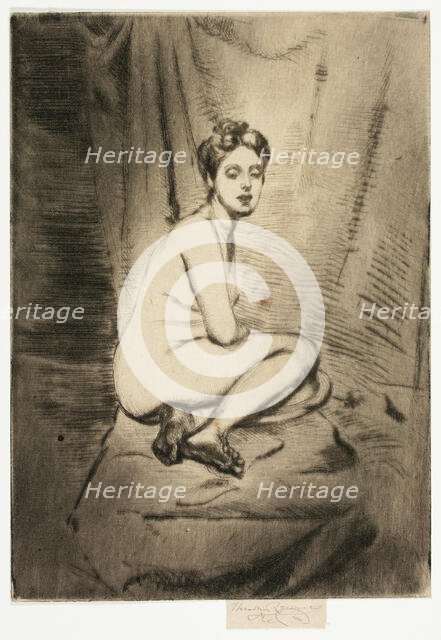 Figure of a Woman Crouching, 1906. Creator: Theodore Roussel.