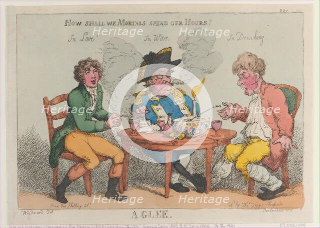 A Glee, March 1, 1808., March 1, 1808. Creator: Thomas Rowlandson.