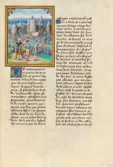 The Taking of Nevele; Livre des faits de Jacques de Lalaing, about 1530. Creator: Master of the Getty Lalaing.