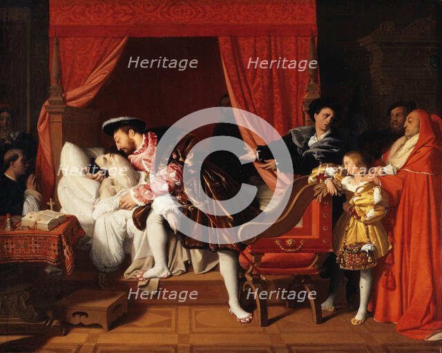 François Ier reçoit les derniers soupirs de Léonard de Vinci, 1818. Creator: Jean-Auguste-Dominique Ingres.