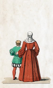 Theatre costume designs for Shakespeare's play, Henry VIII, 19th century. Artist: Unknown