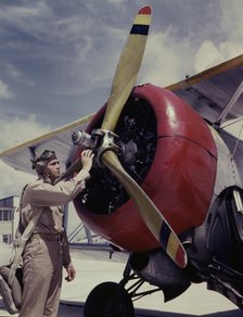 Av. Cadet Thanas at the Naval Air Base, Corpus Christi, Texas, 1942. Creator: Howard Hollem.