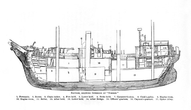 'Section, Showing Interior of Nimrod.', 1909. Artist: Unknown.