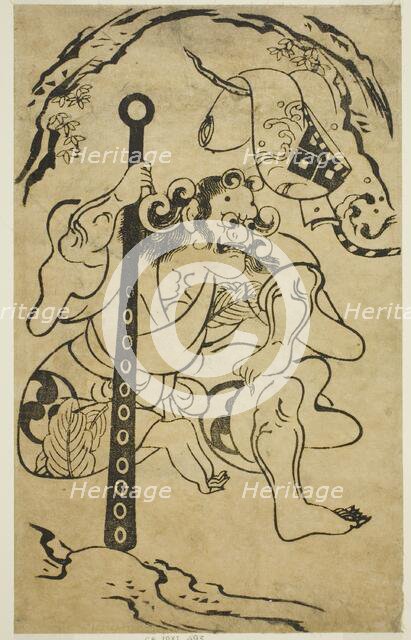 The actor Yamanaka Heikuro I as a demon, c. 1706. Creator: Torii Kiyonobu I.