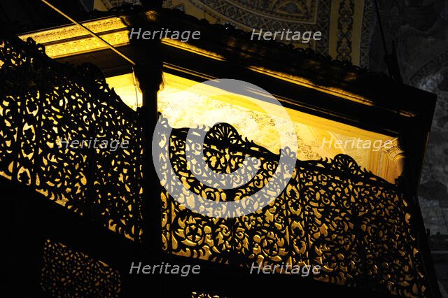 Hagia Sophia, detail of interior, Istanbul, Turkey, 2013.  Creator: LTL.