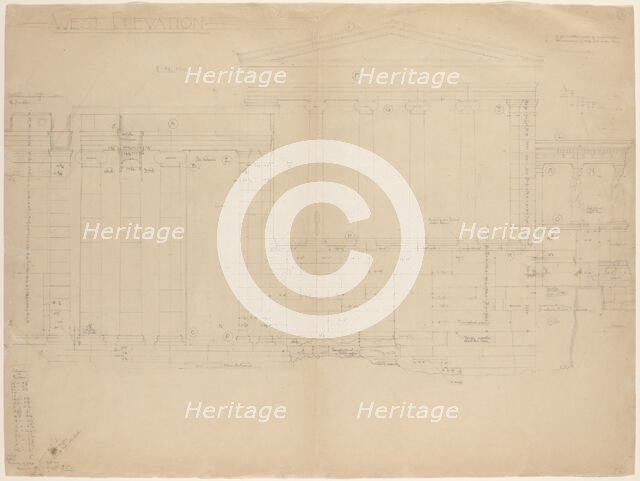 The Erectheum, West Elevation [left half], c. 1898. Creator: John Russell Pope.