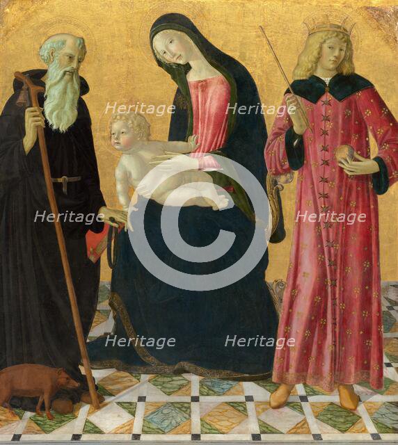 Madonna and Child with Saint Anthony Abbot and Saint Sigismund, c. 1490/1495. Creator: Neroccio de Landi.