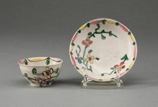 Miniature Cup and Saucer, Staffordshire, 1760/69. Creator: Staffordshire Potteries.