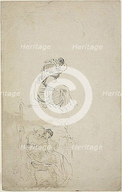 Two Seated Embracing Couples, n.d. Creator: Jean-Baptiste Carpeaux.