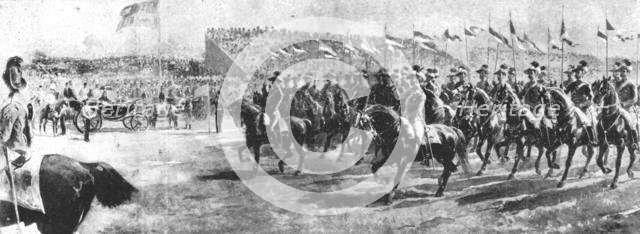 'Queen Victoria Reviewing the Army of the Empire at Aldershot, 1897...', (1901).  Creator: Unknown.