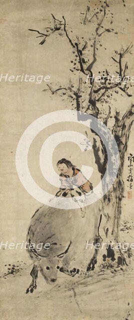 Buffalo and child. Creator: Wen Fu.