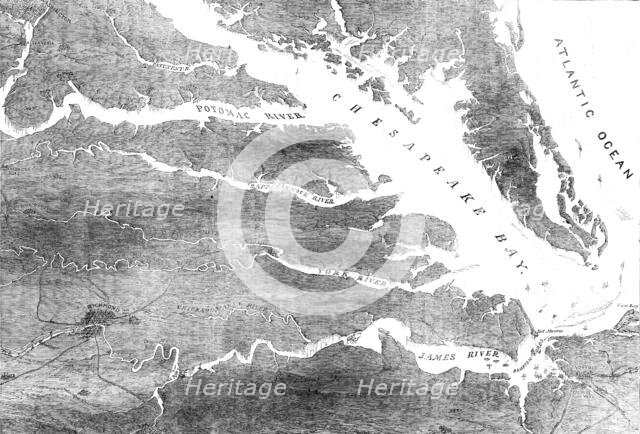 The Civil War in America: scene of operations in eastern Virginia, showing M'Clellan's..., 1862. Creator: Unknown.