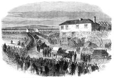 The New Hartley Pit Calamity: the funeral procession leaving Colliery Row for Earsdon..., 1862. Creator: Unknown.