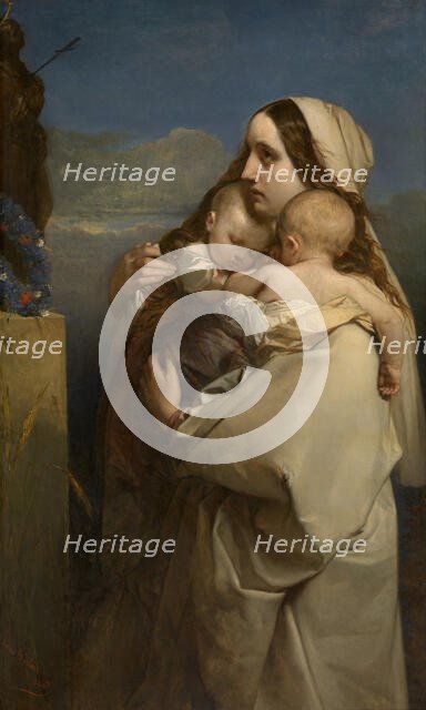 The Unfortunate Mother, 1843. Creator: Louis Gallait.