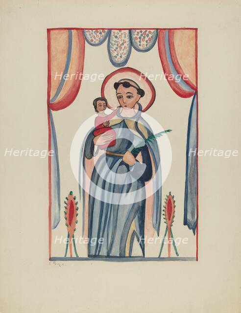 Panel from Altar Piece of San Antonio, c. 1936. Creator: E. Boyd.