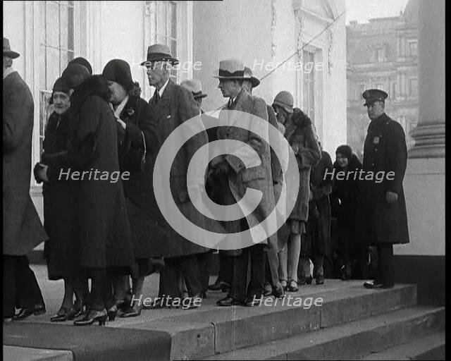Queues of people outside the White House, Washington, D.C., 1932. Creator: British Pathe Ltd.