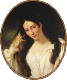 Portrait of the opera singer Maria Malibran-Garcia (1808-1836), as Desdemona, 1831. Creator: Bouchot, François (1800-1842).