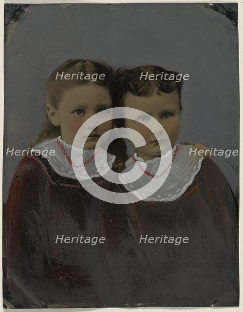 Portrait of two girls, 1860s-1880s. Creator: Unknown.