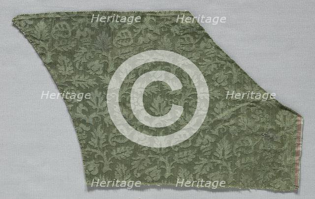Silk Damask Fragment, 1500s. Creator: Unknown.