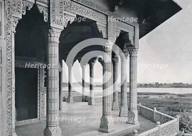 'Agra. Balcony of the Jasmine Tower', c1910. Creator: Unknown.