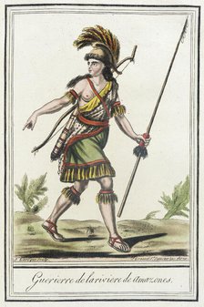 Costumes de Différents Pays, 'Guerierre de la Riviere de Amazones', c1797. Creators: Jacques Grasset de Saint-Sauveur, LF Labrousse.