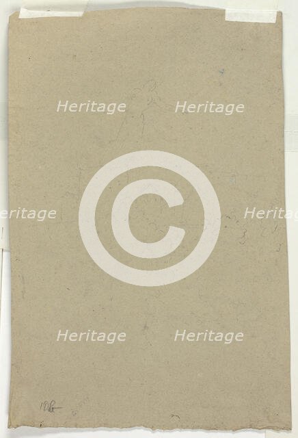 Sketch of Treetops and Figure, n.d. Creator: Pierre Antoine Mongin.