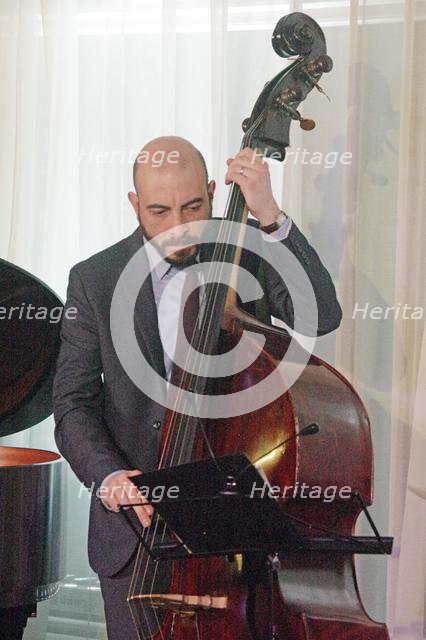 Dario Di Lecce, Nat Steele Quartet with Grant Stewart, Watermill Jazz Club, Surrey, 4 Feb 2020. Creator: Brian O'Connor.