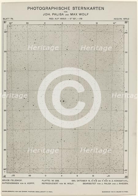 Photographische Sternkarten (October 15, 1901), 654. Creators: Max Wolf, Johann Palisa.