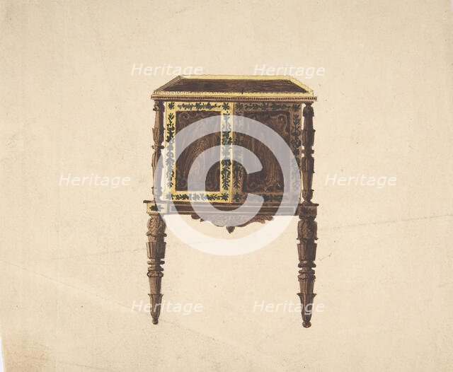 Design for a Small Cabinet with Elaborately Carved Legs, early 19th century. Creator: Anon.