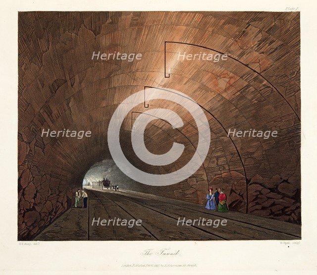 The Tunnel, published 1831 (hand coloured engraving)