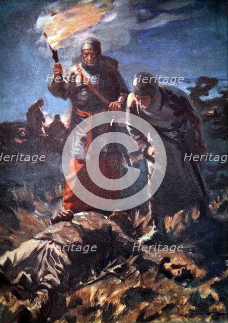 Aftermath of the Battle of Legnano, Italy, 1176 (1913). Creator: Arthur C Michael.