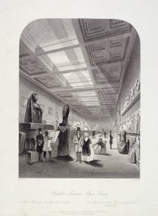 The Elgin Room, British Museum, Holborn, London, c1850. Artist: William Radclyffe