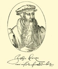 'Portrait and Autograph of John Knox', c1550-1560, (1890). Creator: Unknown.