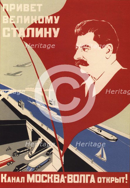 The Moscow-Volga Canal is opened, 1937.