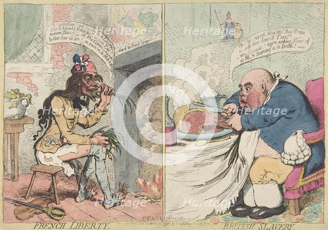 French Liberty. British Slavery, December 21, 1792., December 21, 1792. Creator: James Gillray.