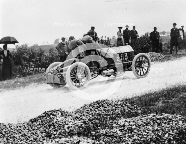 Mercedes 60 hp climbing a hill on the Paris-Madrid Race, 1903. Artist: Unknown